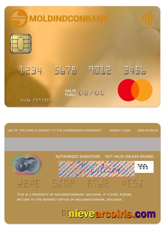 Moldova MoldindconBank gold credit mastercard